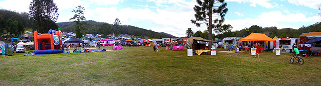 The stalls around the festival