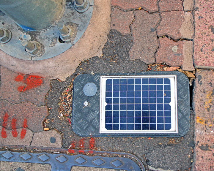 Solar panel in the pavement, Brisbane