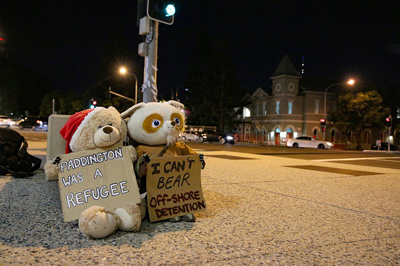 Bears at the vigil at Lady Cilento