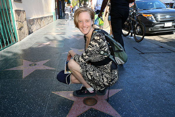 Bronwen finds her plaque on the Hollywood Walk of Fame
