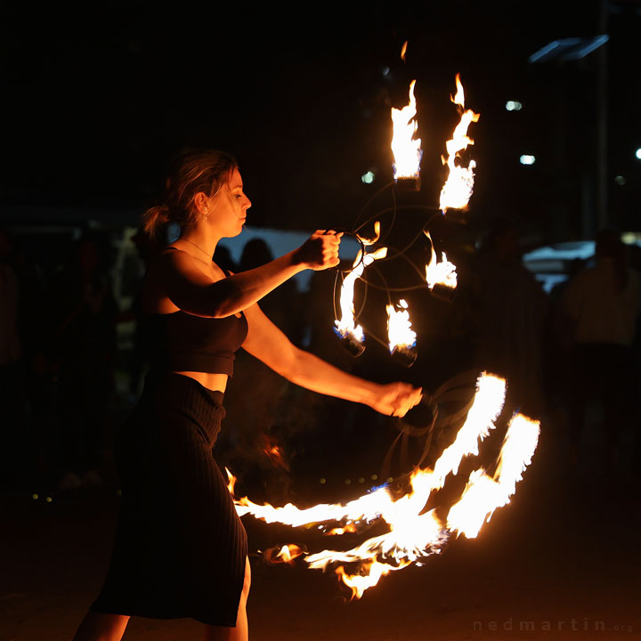 Fire Twirling at Burleigh Bongos