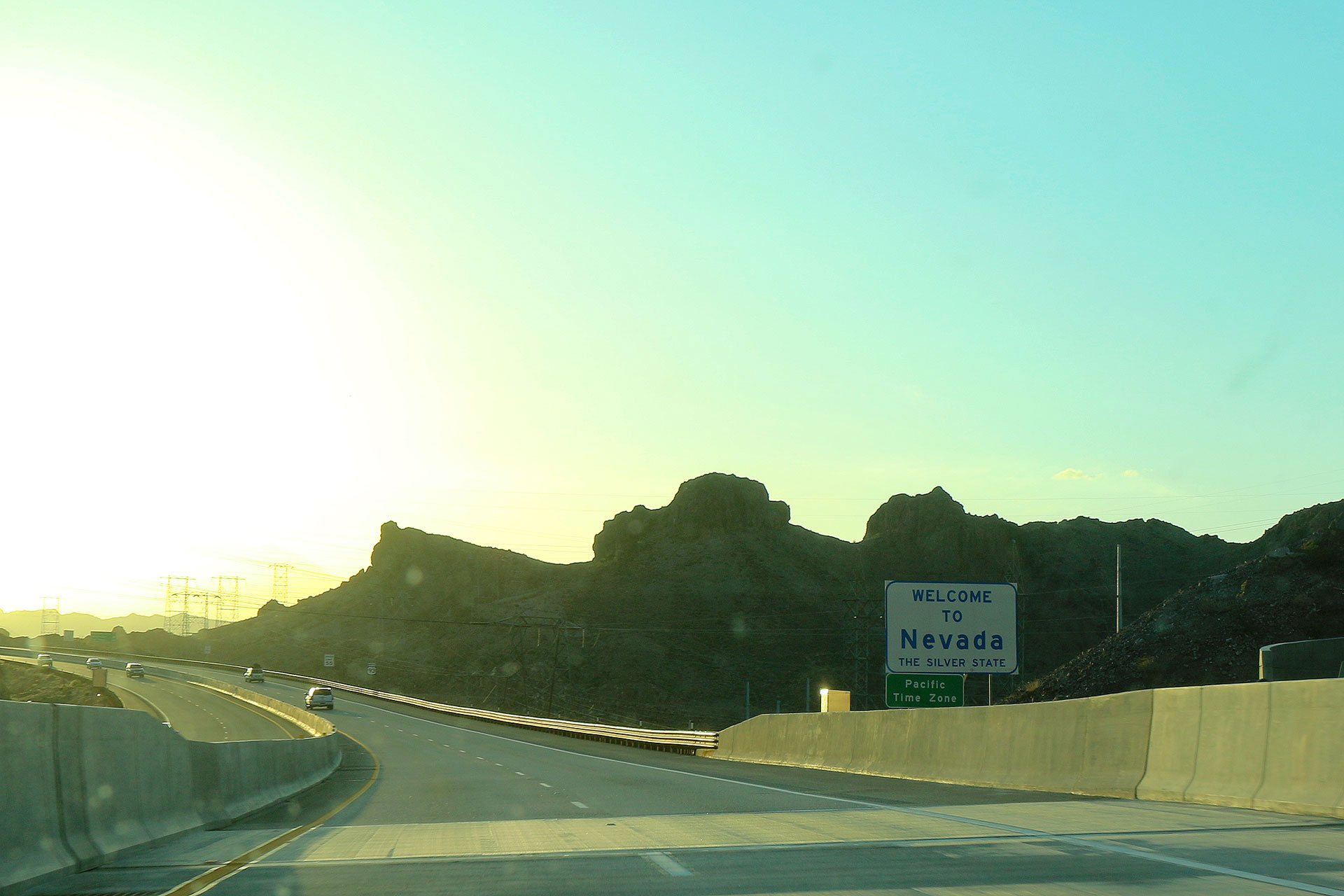 Entering Nevada on the way to Las Vegas