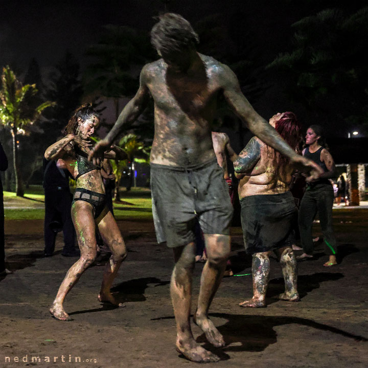 Muddy rain dancing at Burleigh Bongos