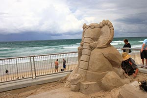 Sand castles at the Gold Coast
