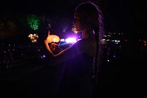 Bronwen during the three minutes’ silence, The Amazing Woodford Folk Festival