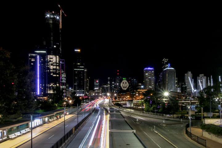 Brisbane from the Cultural Centre Bus Stop