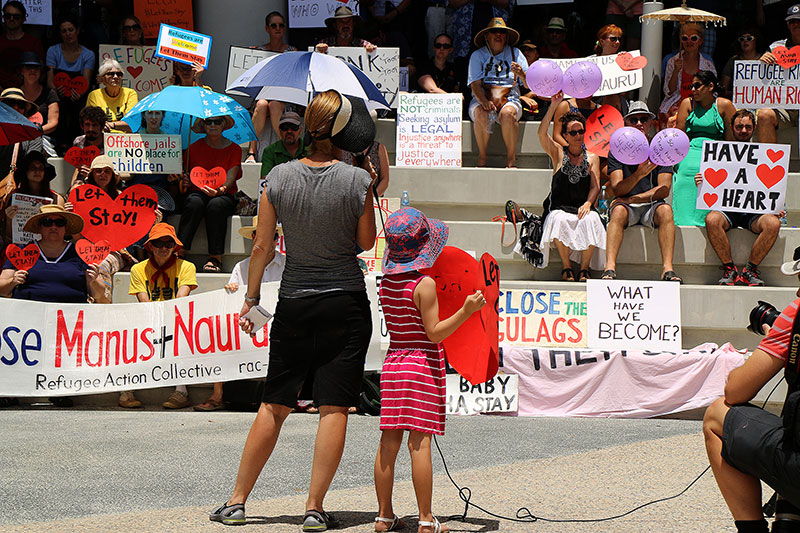 The first rally of the vigil for Baby Asha