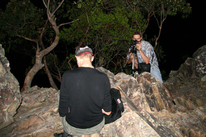 Ned photographing Clint on Mount Tibrogargan