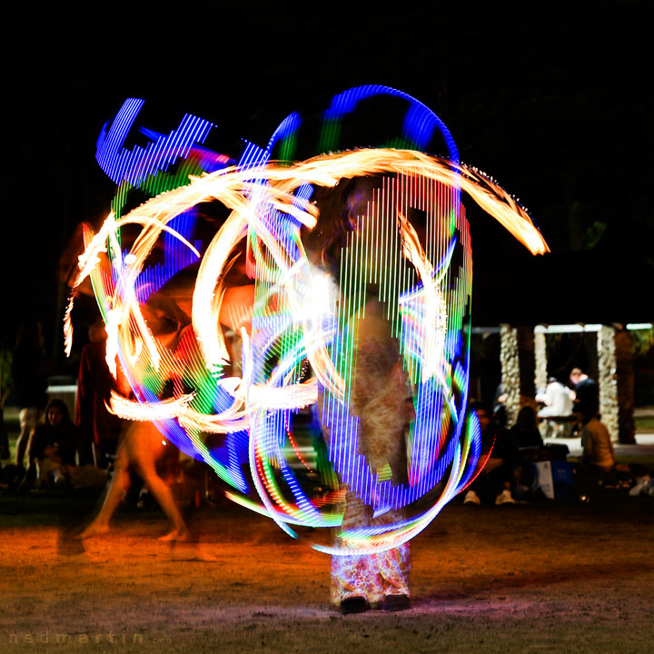 Fire twirling at Burleigh Bongos