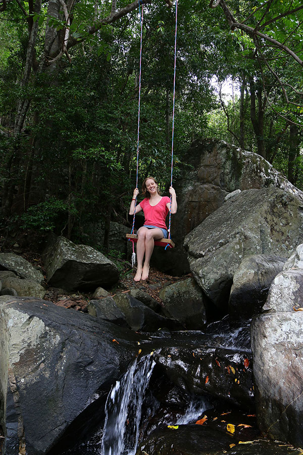 Bronwen swinging at Cedar Creek