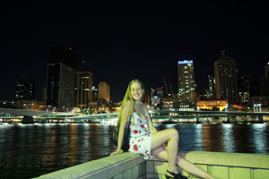 Bronwen & Brisbane City during Earth Hour