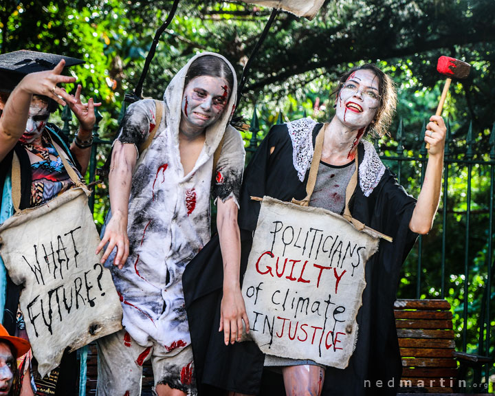 Zombies of the Climate ApoCOALypse, Extinction Rebellion protest, Speakers Corner, Brisbane