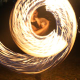 Fire twirling at Orleigh Park