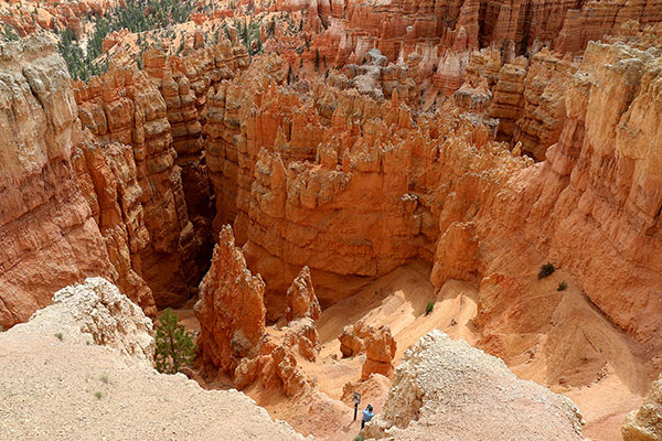 Deep canyons surrounded by towering hoodoos