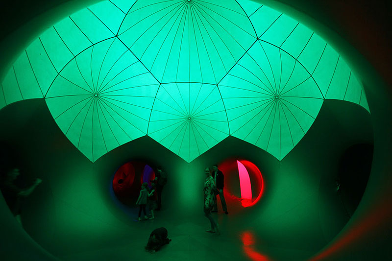 Bronwen in the Exxopolis Luminarium, South Bank