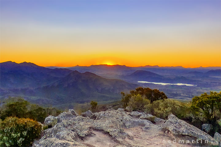 Watching the sunset from Mt Maroon