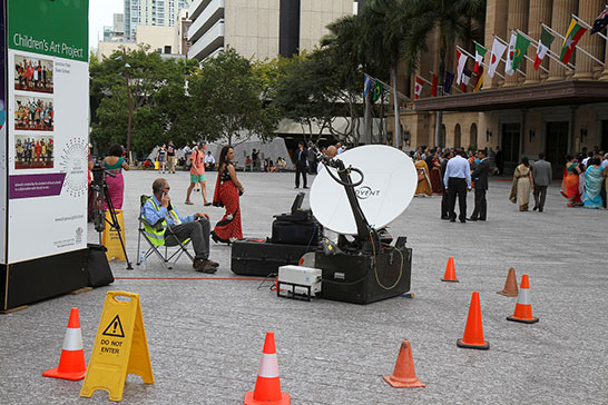 Another communications station, this time outside City Hall