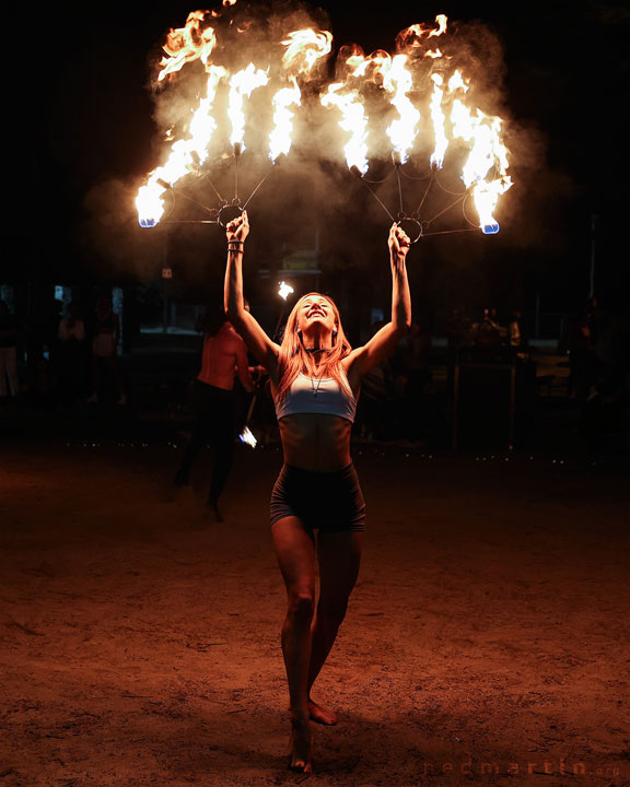 Courtney, Fire Twirling at Burleigh Bongos