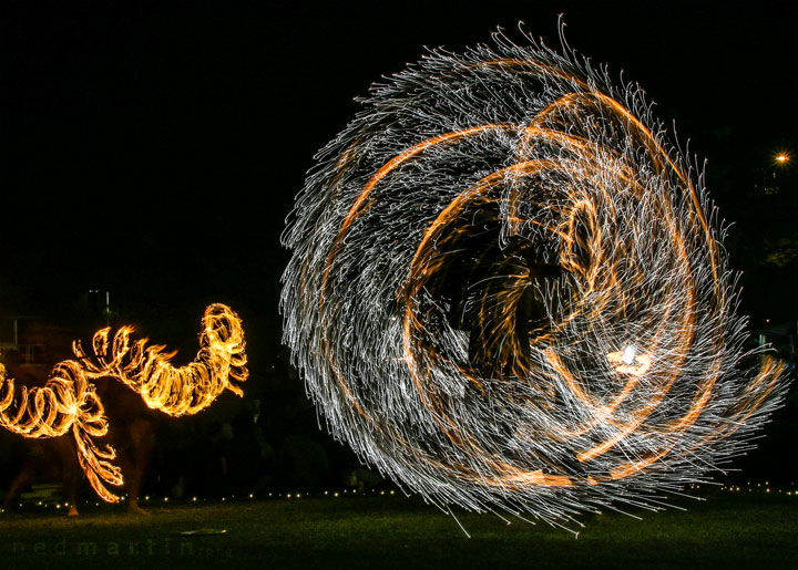 Fire twirling at Burleigh Bongos