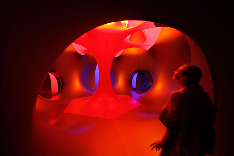 Bronwen in the Exxopolis Luminarium, South Bank