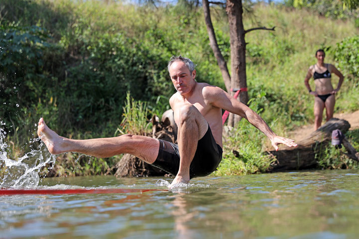 Slackline, Twin Bridges Recreational Area, Brisbane Valley Rail Trail