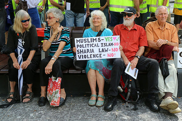 One of the rabid nazis at the Reclaim Australia rally