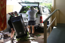 Bronwen & her Dad taking tree to the dump