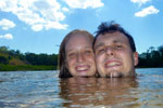 Bronwen & Ned swimming at College’s Crossing