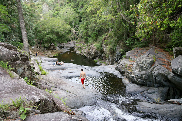 The larger waterfall on Cedar Creek