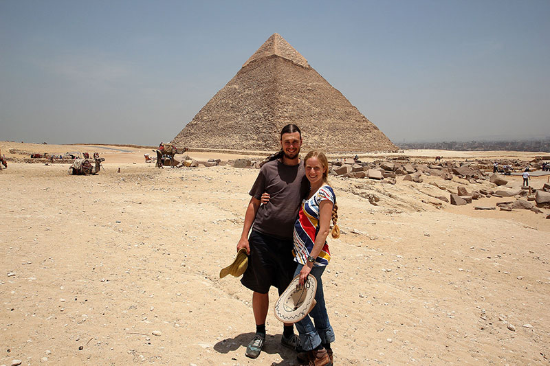 Ned & Bronwen at the Pyramids of Giza, Egypt