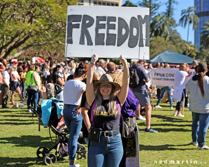 Freedom Rally, Brisbane Botanic Gardens