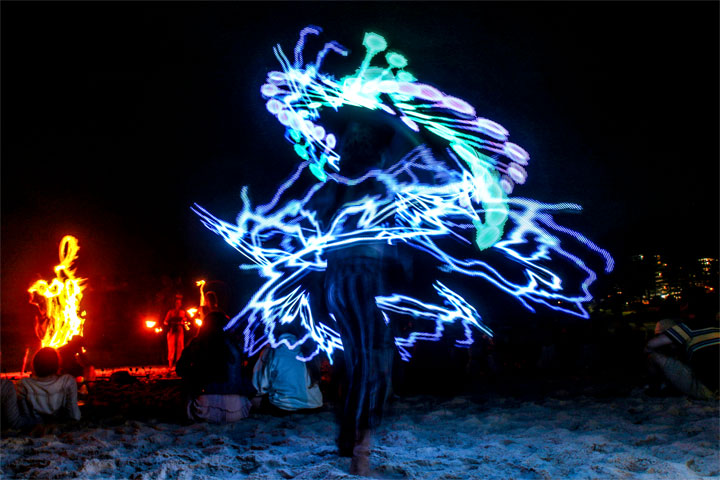 Burleigh Bongos and Fire Twirling