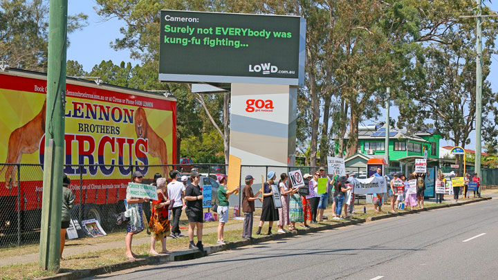 Lennon Brothers Circus Protest, Mount Gravatt Showground