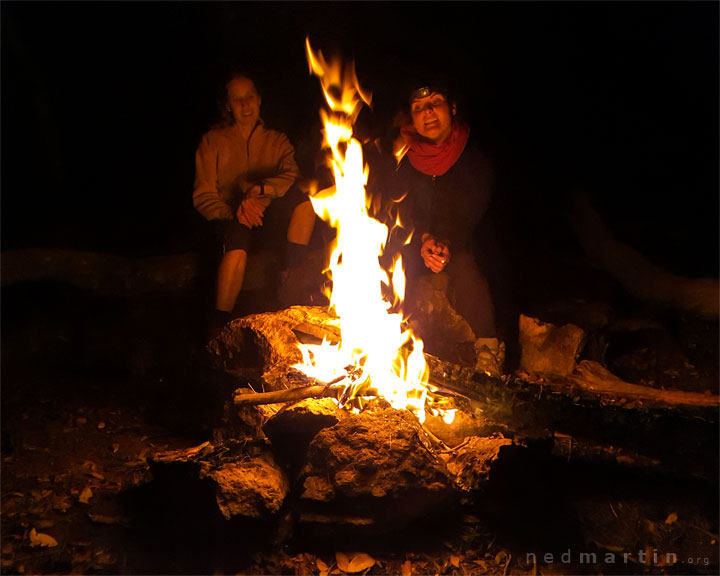 Bronwen & Carissa camping on Mt Maroon