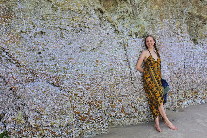 Bronwen saying hello to the rock