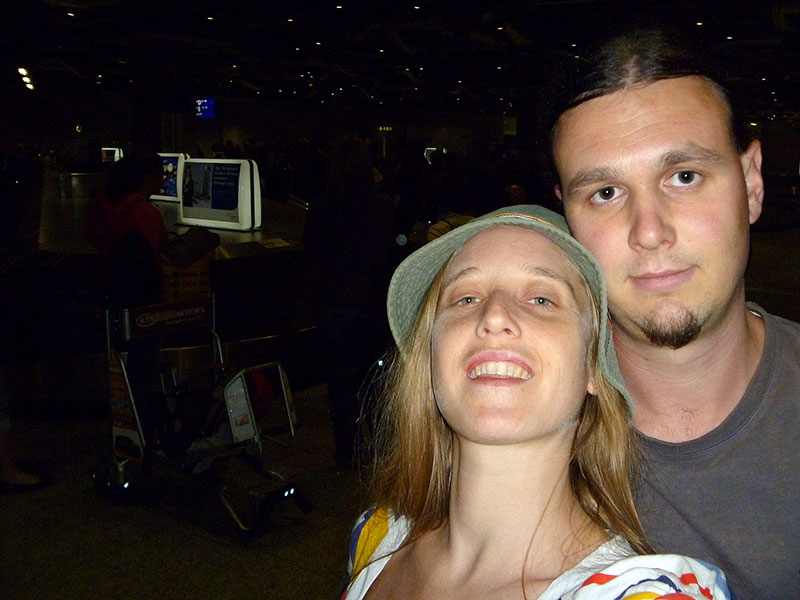 Bronwen & Ned, Frankfurt, after just arriving in Germany