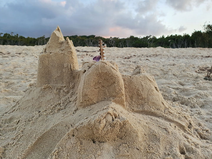 Today's winner of "The Best Abandoned Sandcastle"