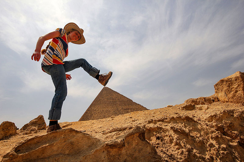 Bronwen at the Pyramids of Giza, Egypt