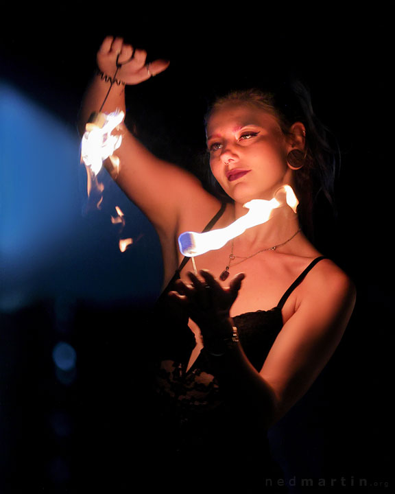 Fire twirling at Burleigh Bongos