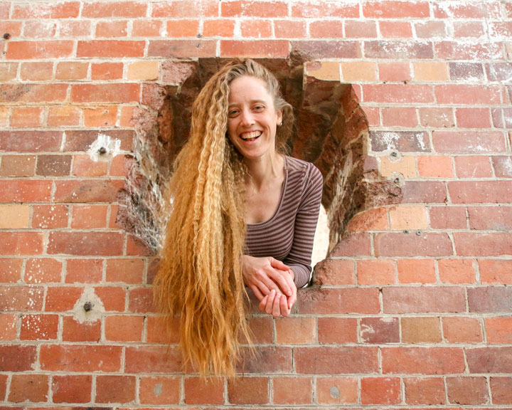 Bronwen & her very frizzy hair at Brisbane Powerhouse