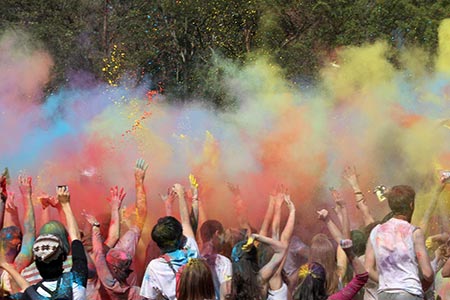 Everyone throwing their colours at SpringFlare Festival of Colours