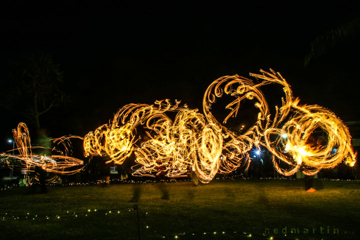 Fire twirling at Burleigh Bongos