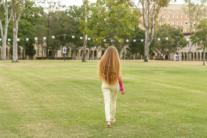 Bronwen in the Great Court at UQ