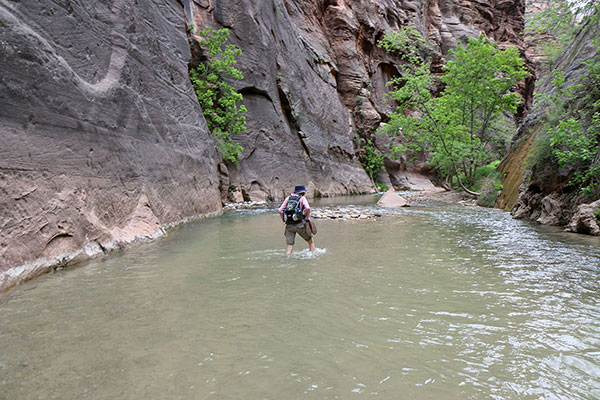 Bronwen finding that the water is very, very cold