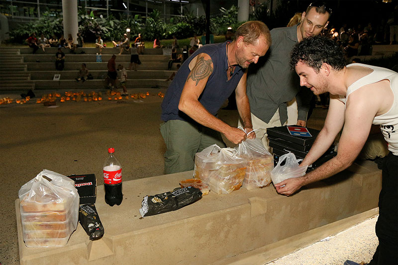 Govindas dropped off some vegetarian meals