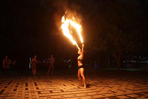 Fire at Sunset Gathering