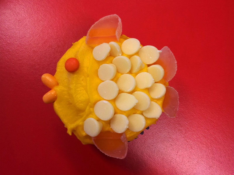 A remarkably yellow cupcake