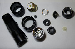 Ultrafire 502B XM-L T6 torch disassembled