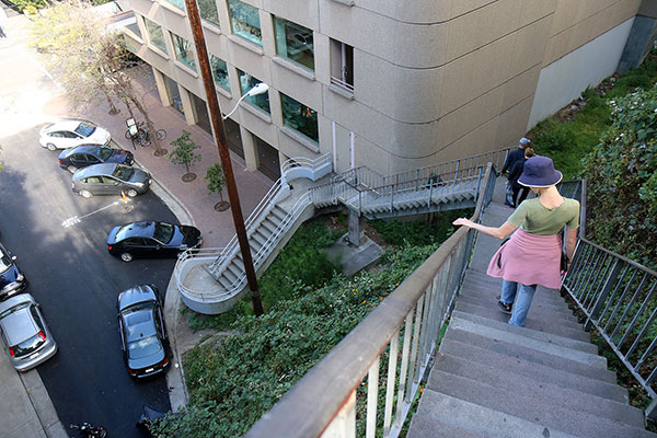 Bronwen walking down from Coit Tower