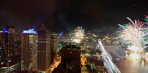 Riverfire Fireworks from the 33rd floor of the Brisbane Square building